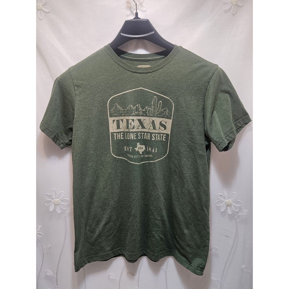 State Of Mine Mens Large Green Top Texas Lone Star State Memorabilia Vacation